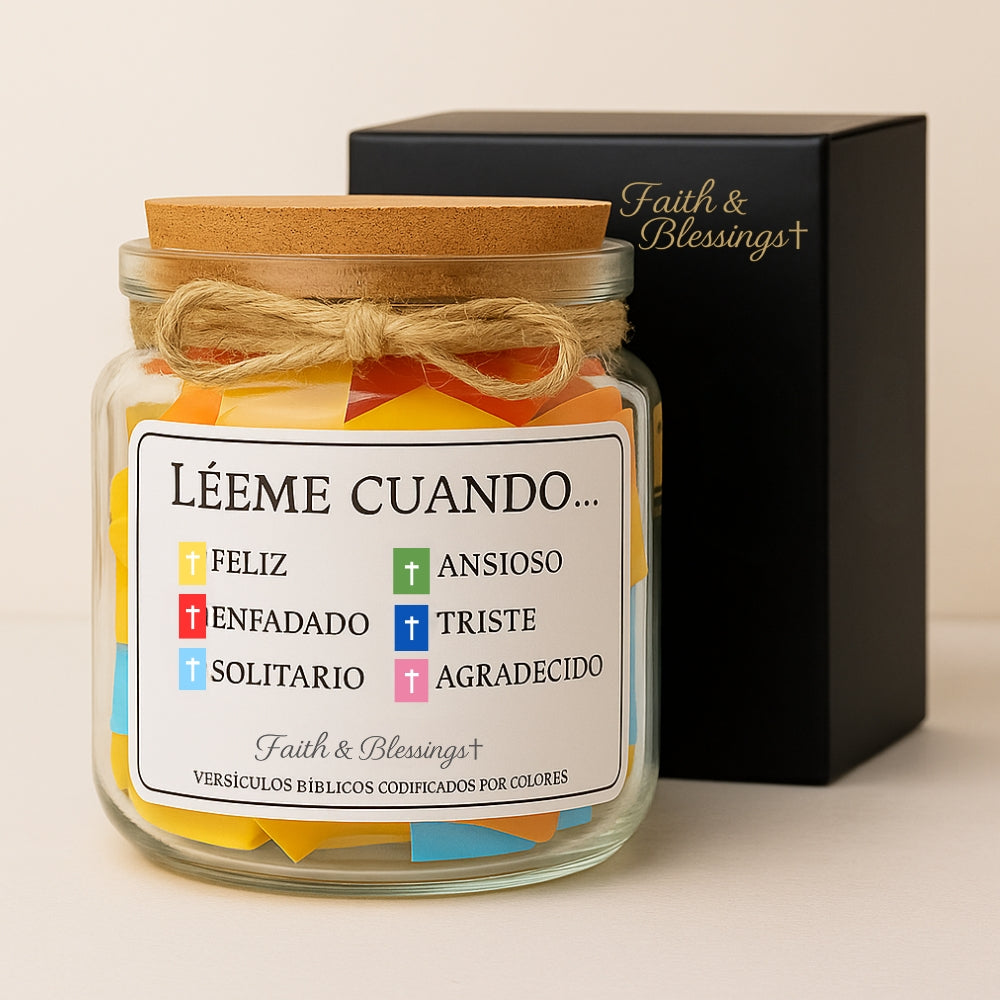 Frasco de Versículos Bíblicos (Caja de Regalo Incluida)